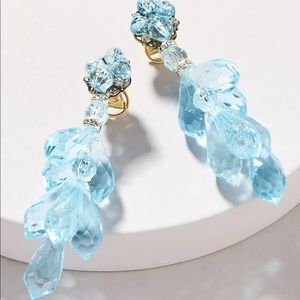 New Anthropologie Rada Blue Crystal Drop Earrings
